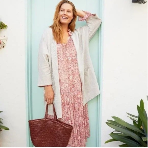 Donni. * Anthropologie Ribbed Oatmeal Open Duster Cardigan OS NEW! - Picture 10 of 10